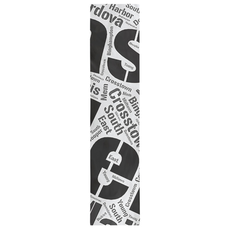 Chemin de table blendtable en coton, 90 po x 16 po, Noir, Memphis