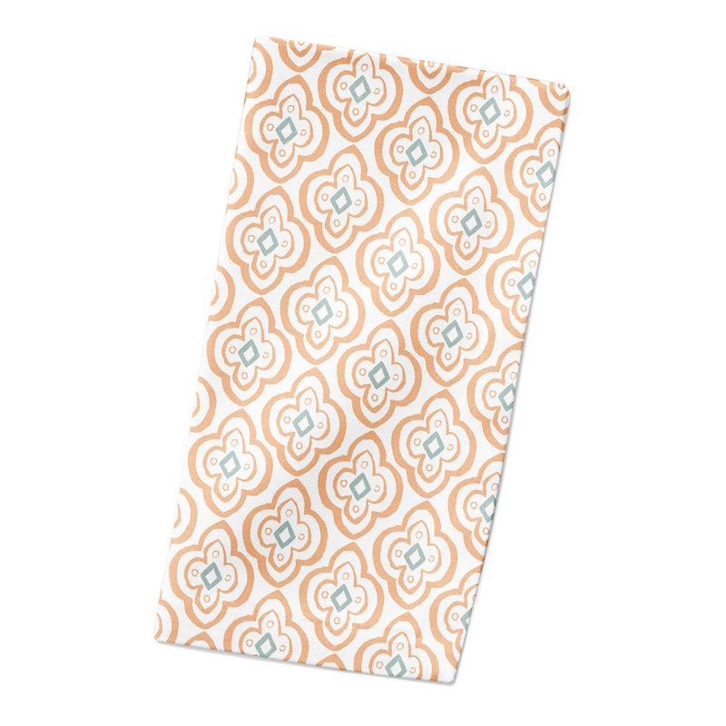 Eliah Cotton Geometric Square Napkin, Light Pink