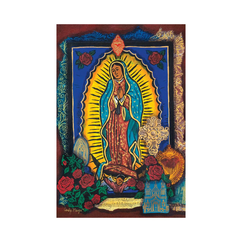 " Guadalupe Collage " by Candy Mayer Painting Print, 26" H x 18" W x 1.5" D