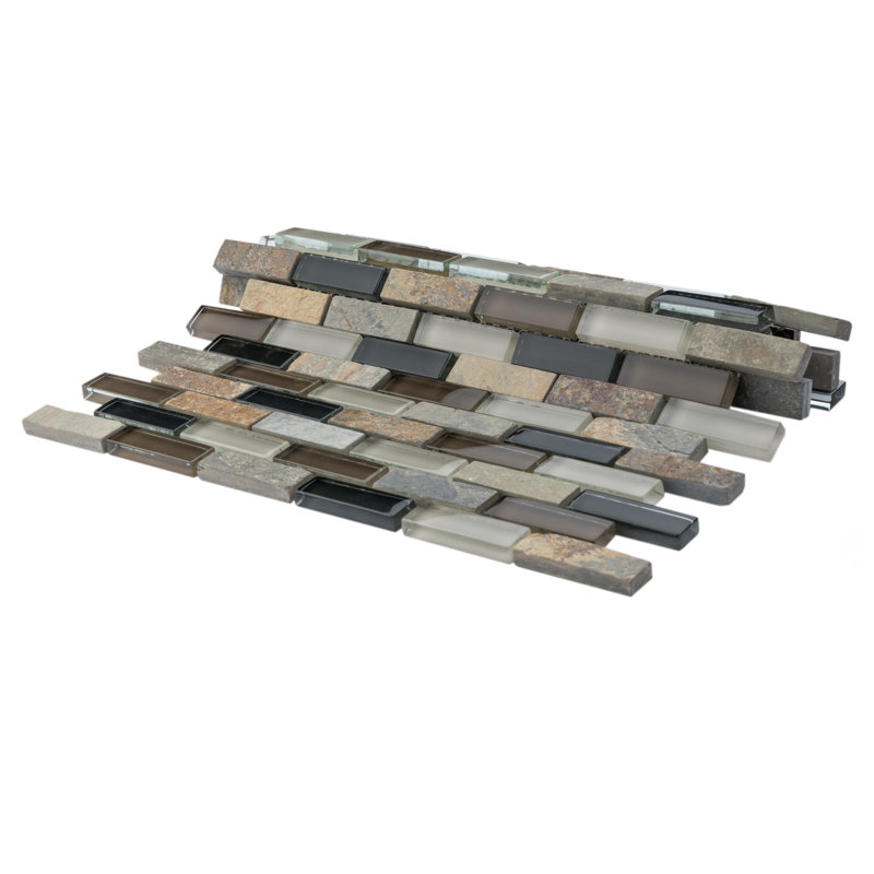 Tessera Subway Stonehenge 10-3/4" x 11-3/4" Glass Mosaic Tile