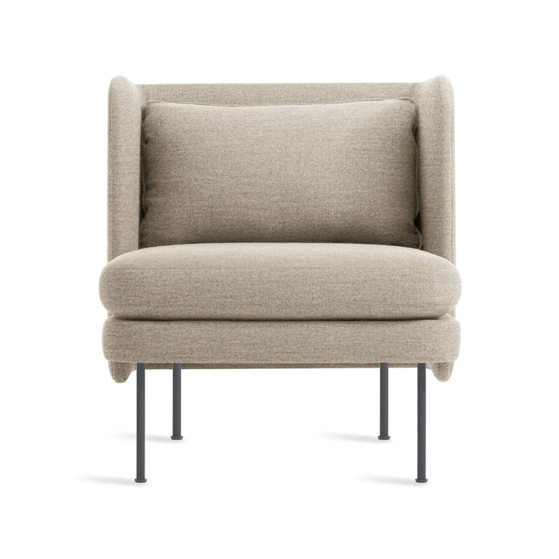 Fauteuil club Bloke, Natté texturé Tait Stone, Ardoise