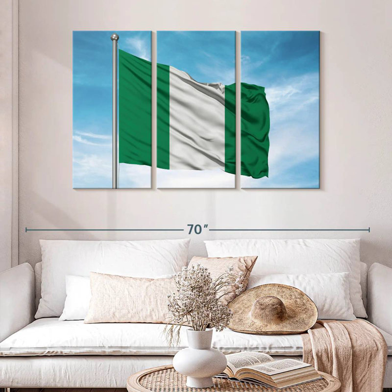 Drapeau nigérian hissé