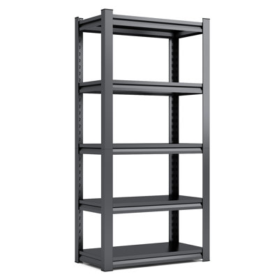 5-tier shelving unit with protective side rails