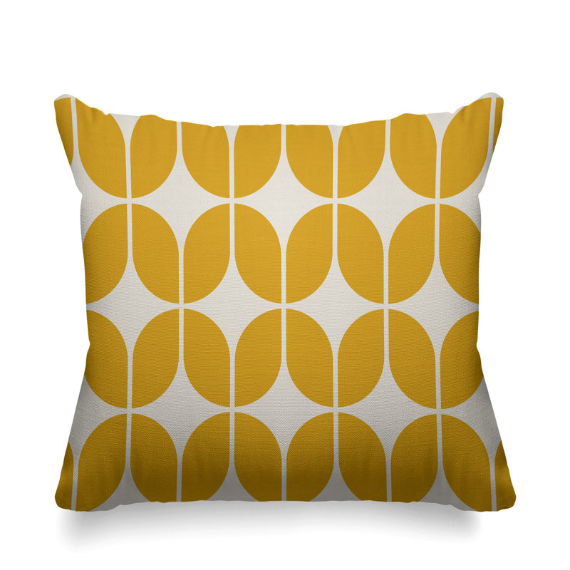 Housse et insert de coussin extérieur d'extérieur, Jaune, 19 po x 19 po, Carré