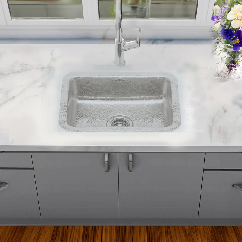 20" Dual Mount Single Basin Kitchen Sink, Matte Stainless