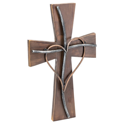 Rustic Wood Wall Cross 18" Tall