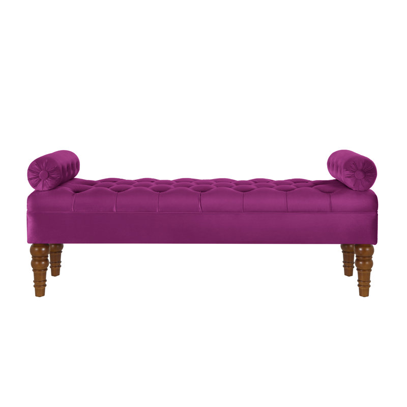 Banc de chambre rembourré en velours, Violet