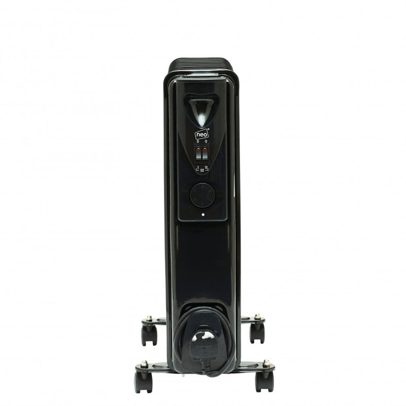 NeoDirect Electric Radiator Space Heater, Black, 33cm H x 24cm W x 54cm D