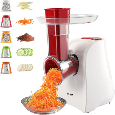 Râpe à fromage électrique, râpe à fromage électrique, râpe électrique à commande unique pour légumes, fruits, pommes de terre, déchiqueteuse à fromage électrique, machine à salade avec 5 accessoires gratuits, vert