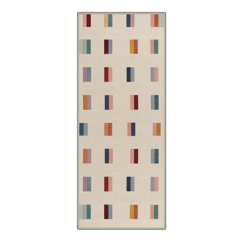 Tapis d'intérieur lavable à la machine avec envers antidérapant Liadan Vectra, Runner 2'3" x 6'