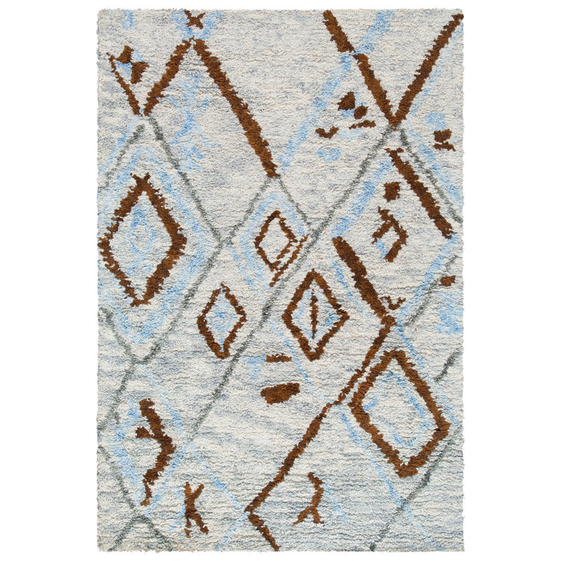 Tapis gris / brun en laine touffeté Powell, Rectangle 4 pi x 6 pi