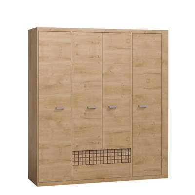 Larsen 4 Door Solid + Manufactured Wood Wardrobe