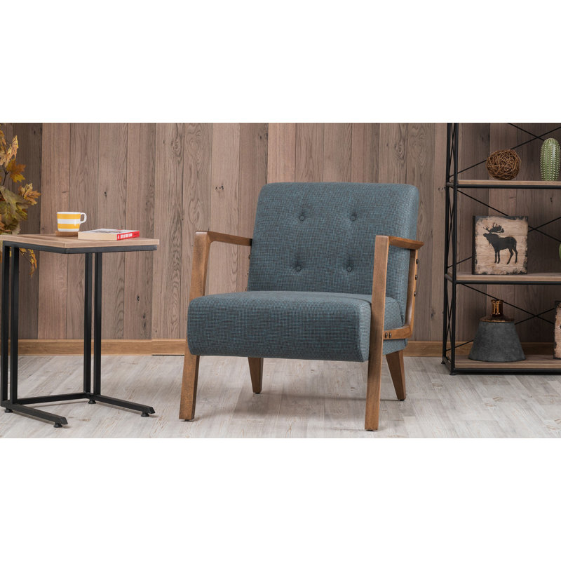 Fauteuil Sigel, 100% polyester gris-bleu
