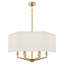 Jacqueline Pendant - 6-Light - Modern Brass - Oyster Linen-2049660239-2049660236