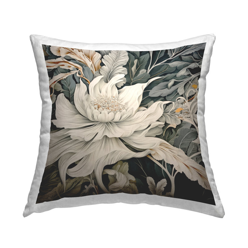 Coussin décoratif à imprimé floral vintage par Lazar Studio