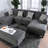 Chenille 5Pc Sectional Set Living Room Furniture Pillows Armless Chair Ottoman Chaise Plush Couch Sectionals