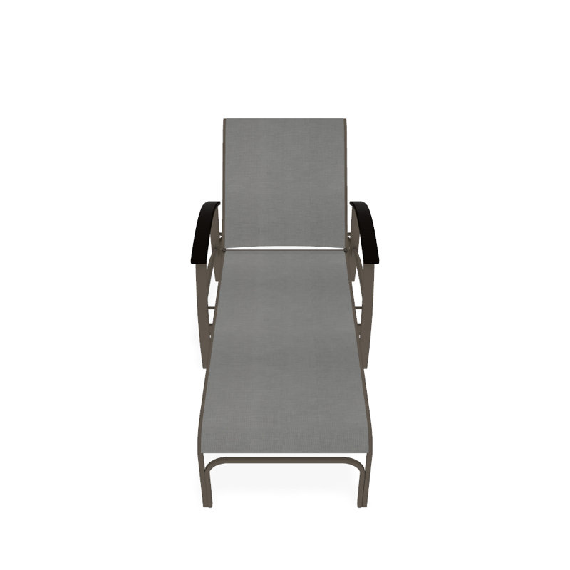 Belle Isle Outdoor Chaise Lounge, Alloy Sunbrella®, Kona P10, Textured Snow