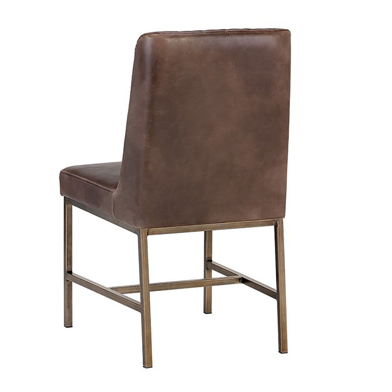 5West Upholstered Dining Chair, Antique Brown Faux Leather