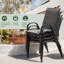  Ensemble de salle à manger 5 pièces pour patio avec table ronde de 41,4 po et 4 chaises de patio empilables en textilène pour le jardin près de la piscine