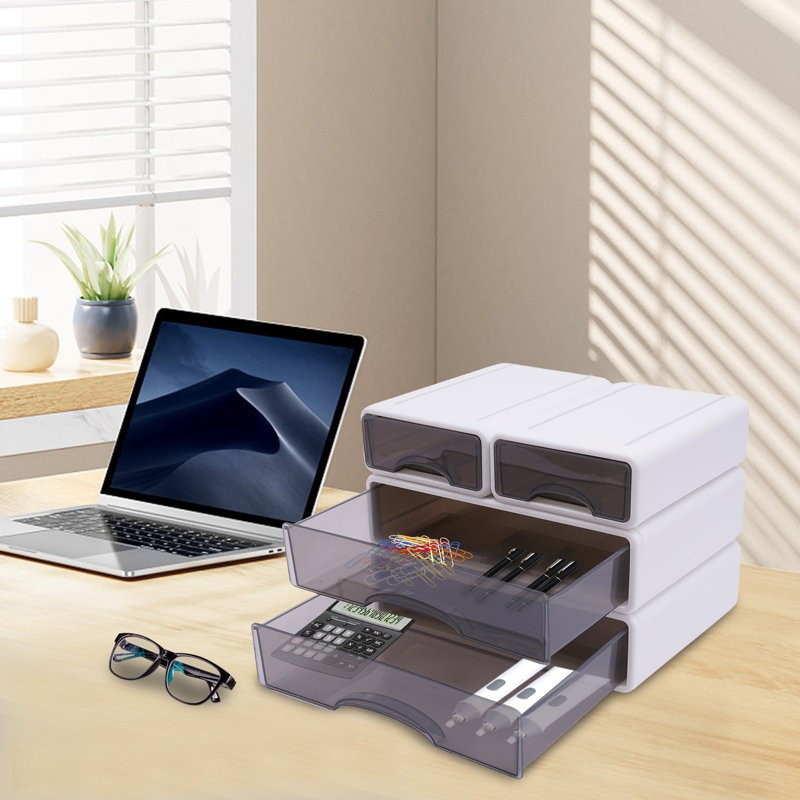 Ensemble de rangement de bureau Lium, Blanc