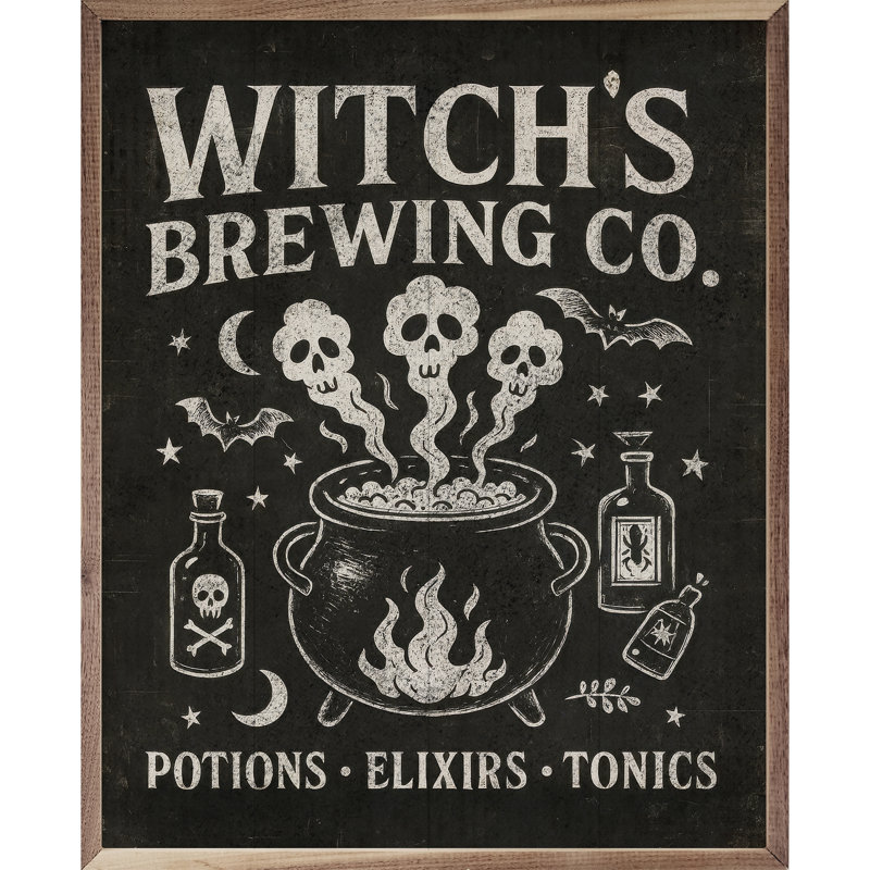 Witch's Brewing Co, H 20 po x l 16 po