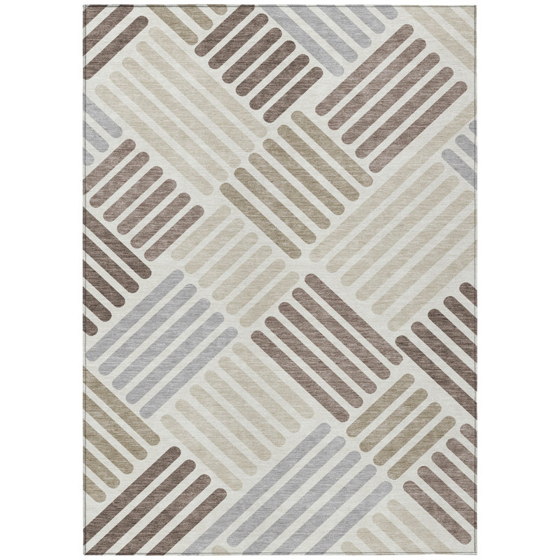 Machine Washable Indoor/Outdoor Adalaide ACN2339 Geometric Rug, Rectangle 5' x 7'6"