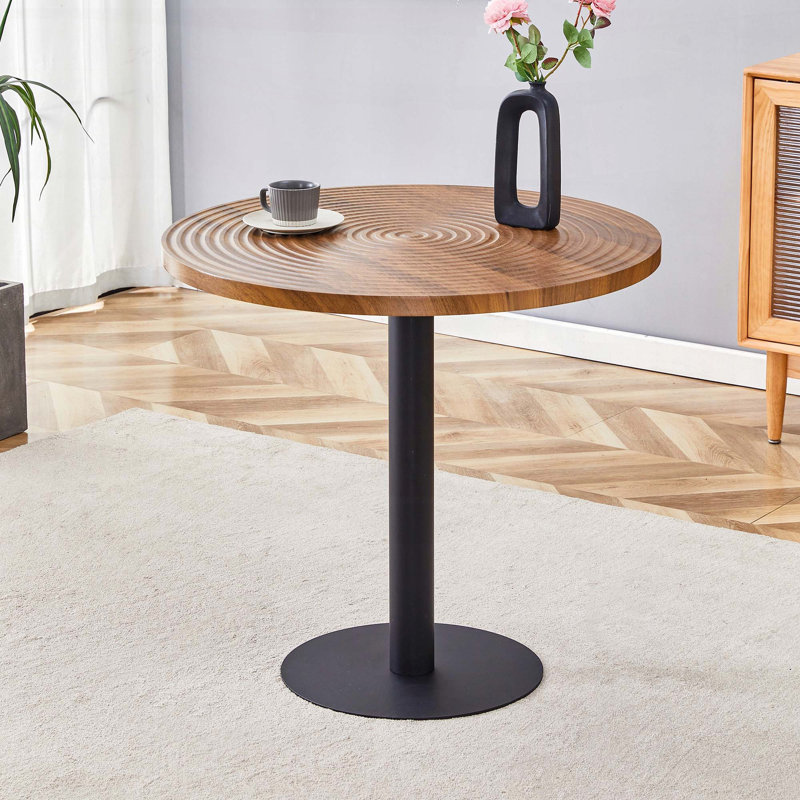 31.5'' Round Dining Table with Suction Molding Annular Texture