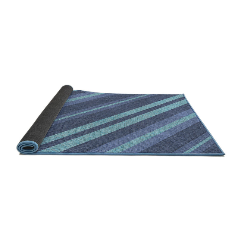 Tapis de zone bleue à motifs, Rond 4 pi