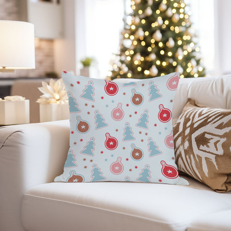 Holiday Christmas Tree Presents Pattern Modern, 18"H x 18"W