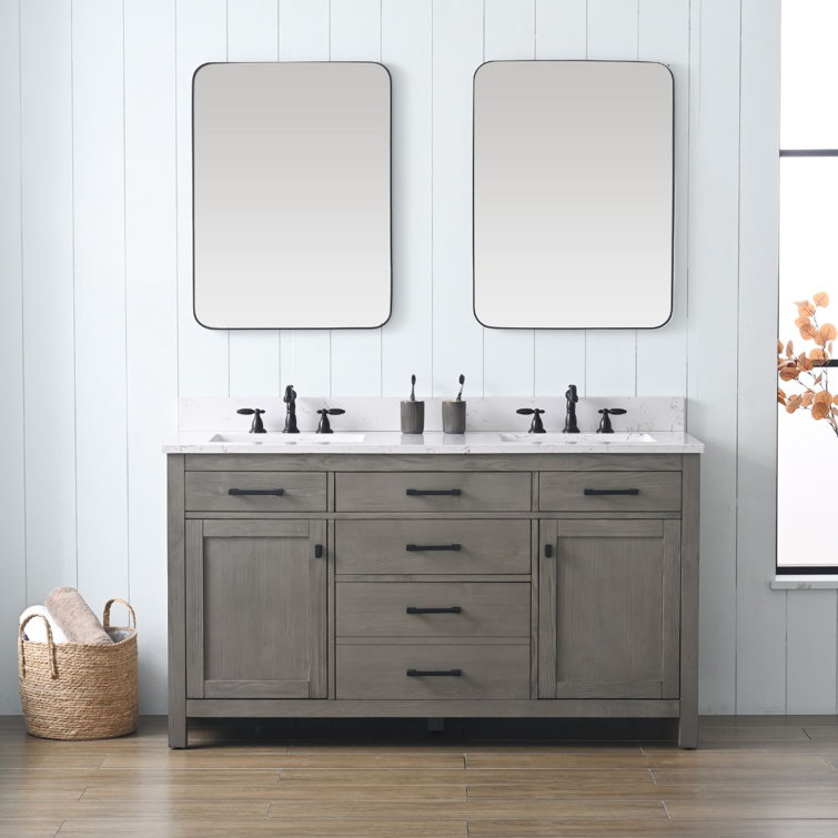 Wade Logan® Sauget 60 Double Bathroom Vanity Set, Wayfair