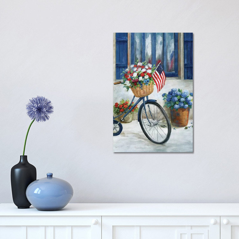 «Patriot Bike II» par Nan - impression, H 18 po x l 12 po x 1,5 po, Toile tendue