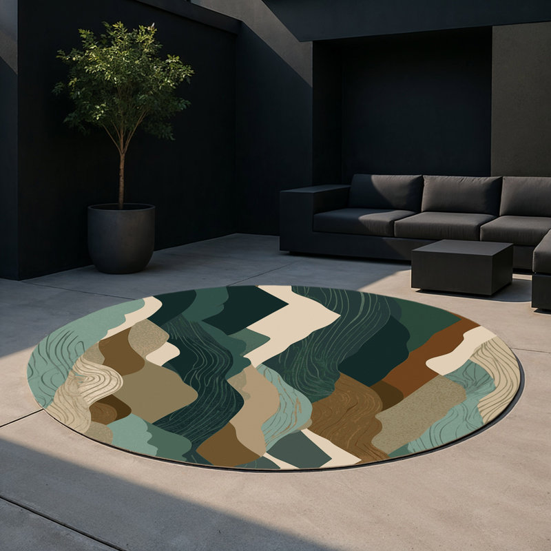 Dream Valley Indoor And Outdoor Area Rug, Round 5'