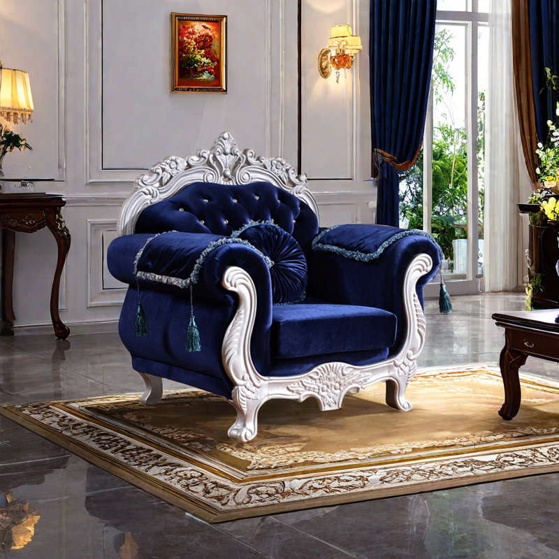 Fauteuil capitonné de 51 po de largeur European