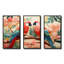 Fleurs tropicales roses et bleues - art mural perroquet II-2041211635-2041211647