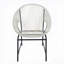 Chaise d'extérieur en osier de patio, rotin Pe blanc et structure en fer, ensemble de 2-1805813329