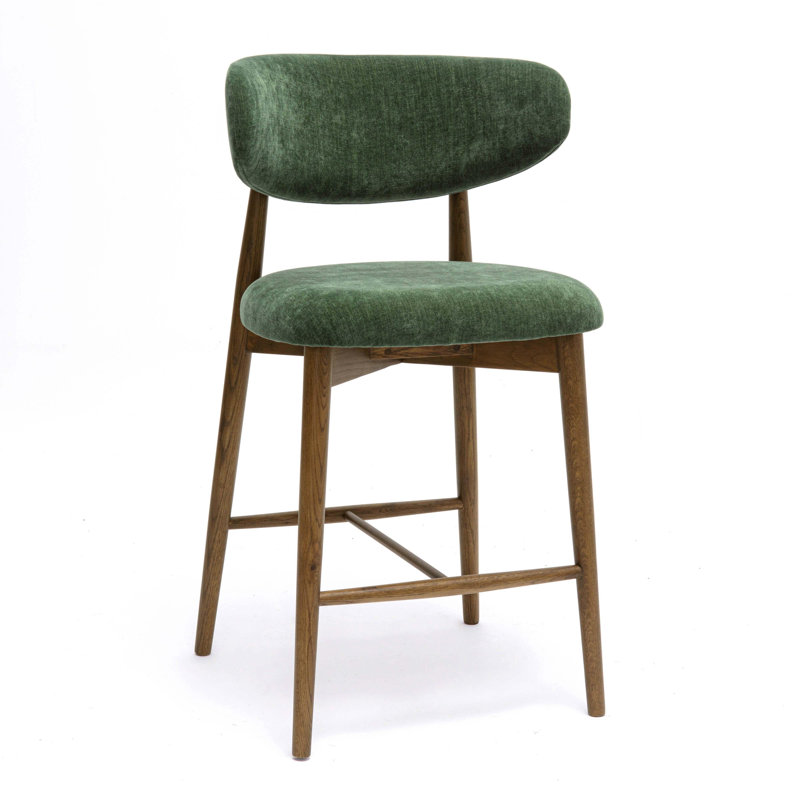 Lofland Forest Performance Textured Velvet Counter Stool, Brown, Forest Green