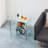 2 Layer Tempered Glass Side Table, Clear Glass Sofa Table
