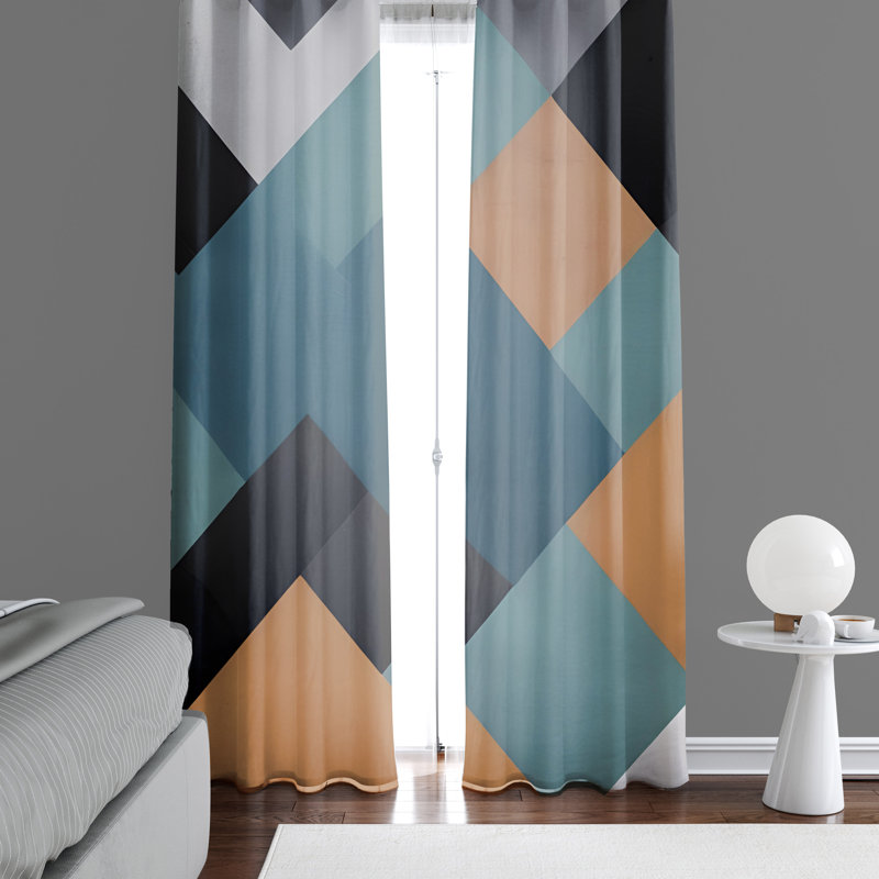 Paire de rideaux semi-transparents en polyester Balie, L 20 po x L 82 po
