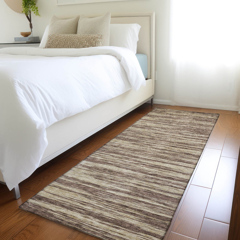 Premium Machine Washable Prisco Brown Rug, Runner 2'3" x 7'6"