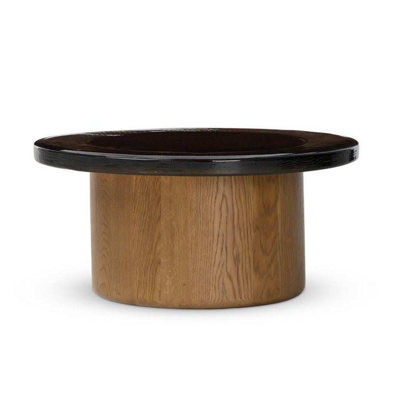 Table basse Shira - verre coulé brun fumé, Verre coulé brun fumé