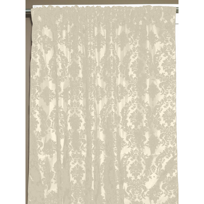 Amboy Semi Sheer Curtain Single Panel, 56" W x 108" L, Ivory