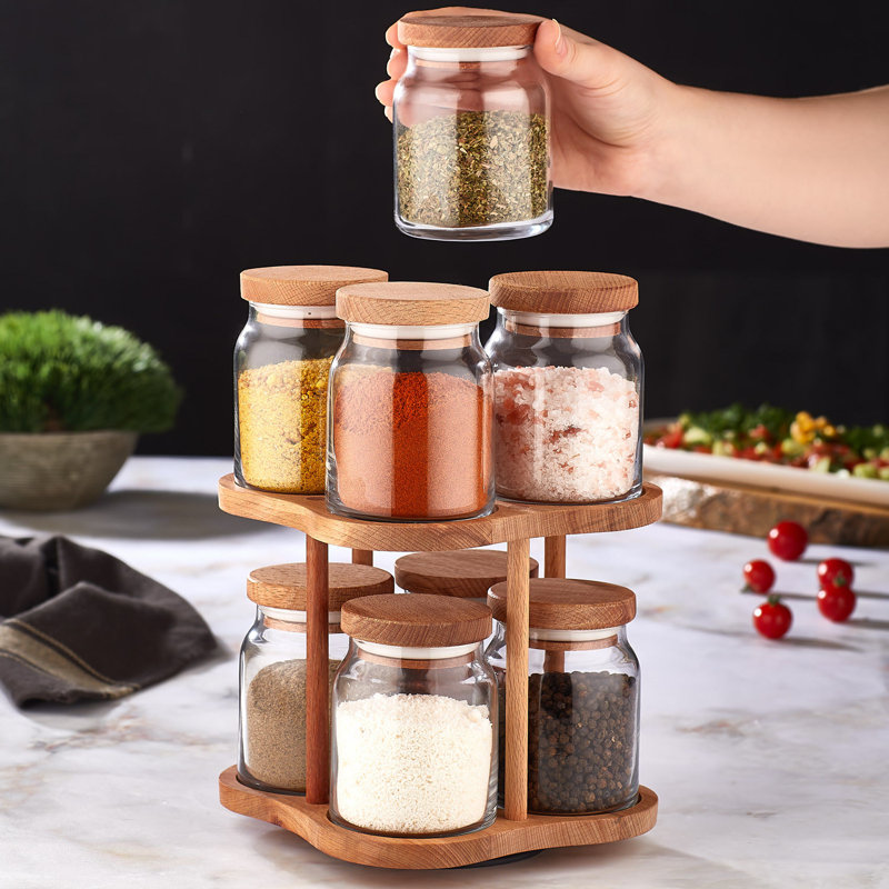 Ensemble de pots et support à épices 8 pots Biuji
