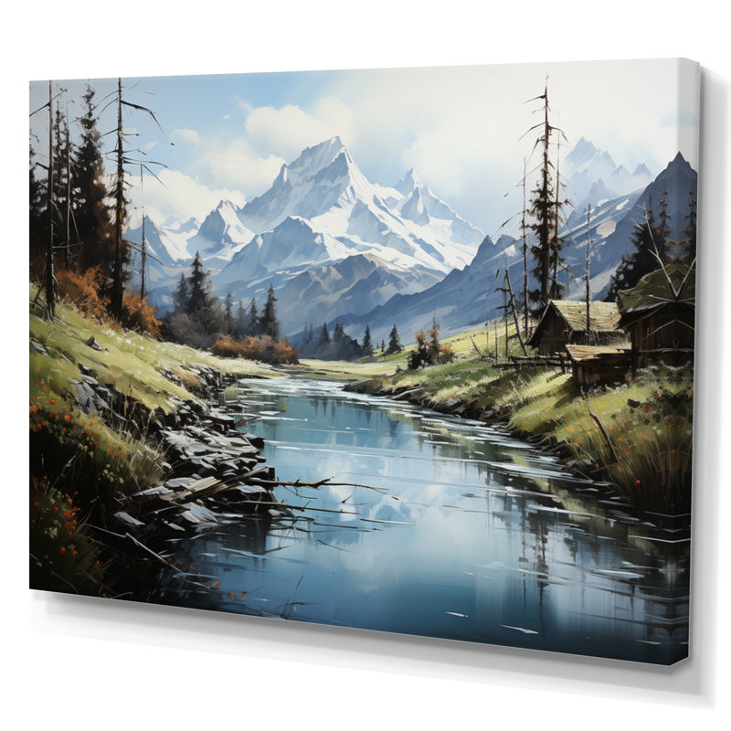 Berthalee, Alpes françaises, montagne, sérénité I - impression, H 30 po x l 40 po x P 1,5 po, Toile tendue