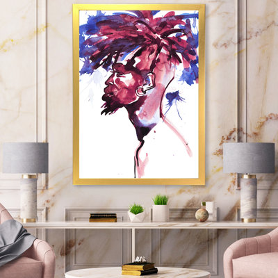 «Handsome African Man Fashion Portrait of Young Guy», peinture sur toile
