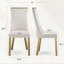 Ensemble de 2 chaises de salle à manger blanches avec tissu imperméable, pieds dorés champagne-33275981-33275987