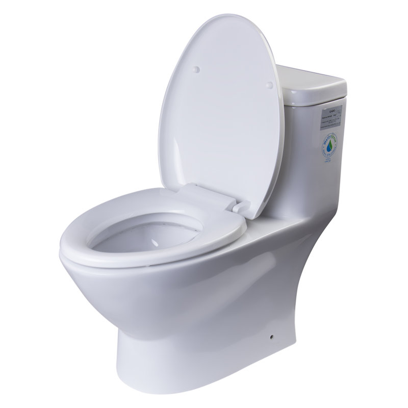 Toilette allongée une pièce à double chasse moderne (siège inclus)