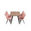 Gwawr 6 Person Dining set - a Rectangular Wooden Dining Table with Metal Legs and a Set of 6 Quilted Velvet Dining Chairs for Dining Room - Modern Dining Table Set-1349034175-1349034171