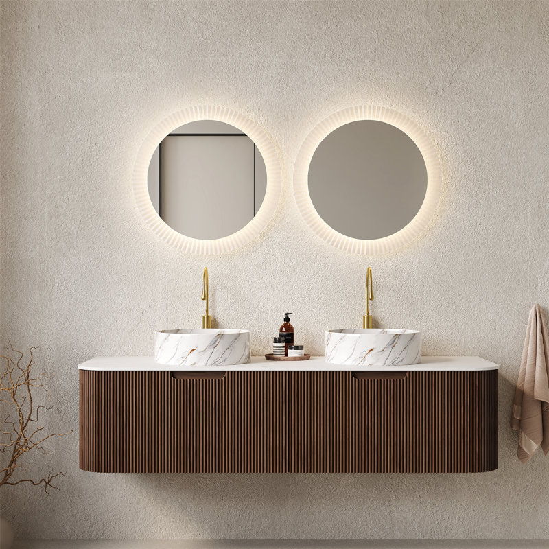 Meuble-lavabo de salle de bain avec éviers, meuble de rangement mural avec 2 tiroirs, meuble-lavabo avec rangement pour la maison