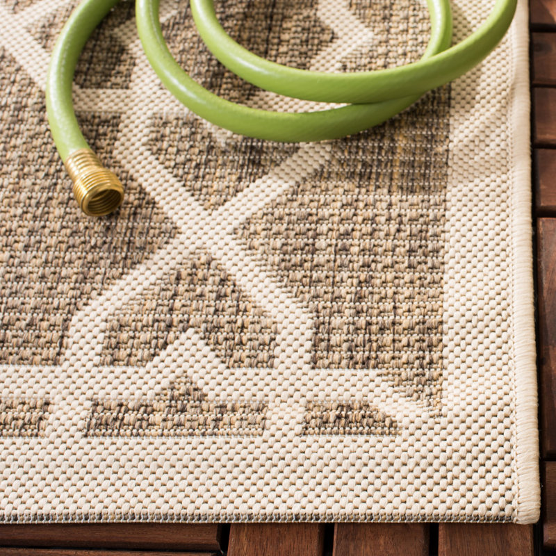 Tapis d'intérieur / extérieur à motif géométrique Dirks Performance, Rond 6 pi 7 po