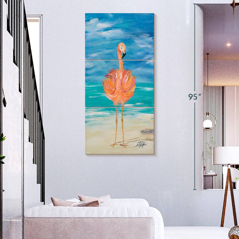 Beach Flamingo I, H 75 po x l 36 po